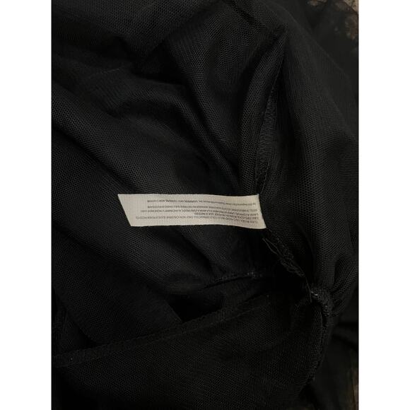 NEW Free People Push Send Slip Ruffle Hem Mini Overlay Black Size XS - Picture 6 of 6